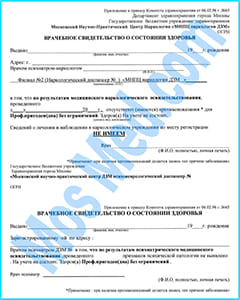 Подлинная справка из ПНД и НД для сделки с недвижимостью в Балашихе